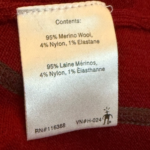 SMARTWOOL MERINO WOOL QUARTER ZIP FRONT BURGUNDY & GREY SWEATER PULL OVER MEDIUM - Picture 4 of 8